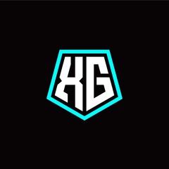 Initial X G letter with polygon modern style logo template vector