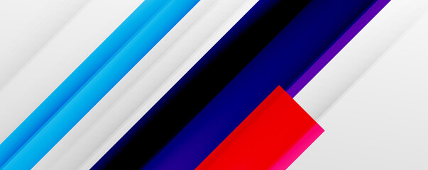 Geometric abstract backgrounds with shadow lines, modern forms, rectangles, squares and fluid gradients. Bright colorful stripes cool backdrops