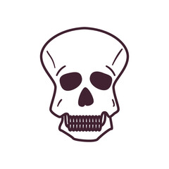 skull head line style icon vector design