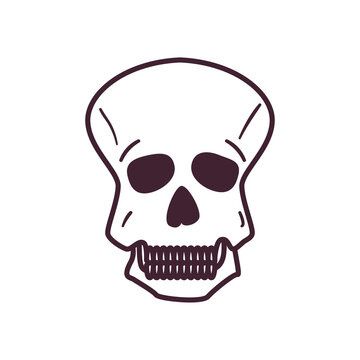 skull head line style icon vector design