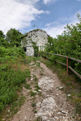 Fototapeta na wymiar Fortress ruins in Arona, Italy
