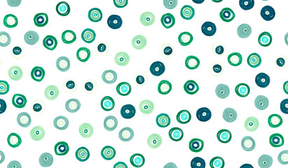 Abstract Seamless Circles. Green Watercolour 