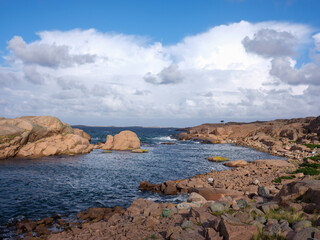 Rocky coast line and ocean