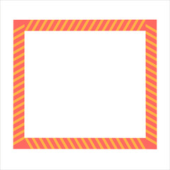 Colorful vector frame with orange background and yellow lines. Vector template for card, stickers for notes, stickers, banner