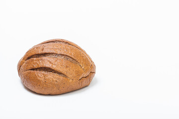 Homemade whole bread isolated on white background