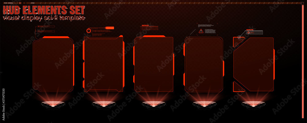 Poster futuristic vector hud interface screen design. digital callouts titles. hud ui gui futuristic user i