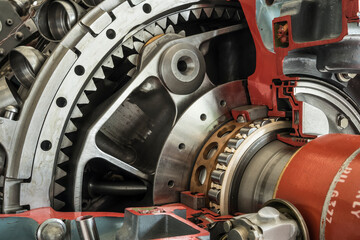 detail of a old turbojet engine