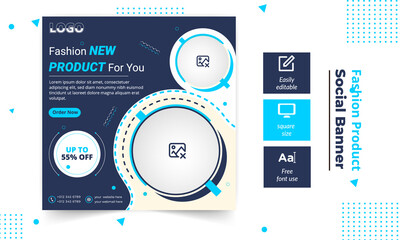 Fashion social media web banner design vector 