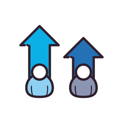 progress of president election with arrows line and fill style icon vector design