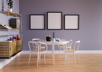 Mockup posters. Scandinavian style. 3D render.