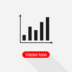 Bar Chart Icon, Histogram Column Chart Icon, Financial Sign Vector Illustration Eps10