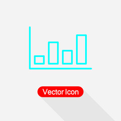 Bar Chart Icon, Histogram Column Chart Icon, Financial Sign Vector Illustration Eps10