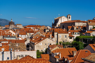 Fototapeta na wymiar Dubrovnik, Croatia. Picturesque view on the old town, medieval Ragusa