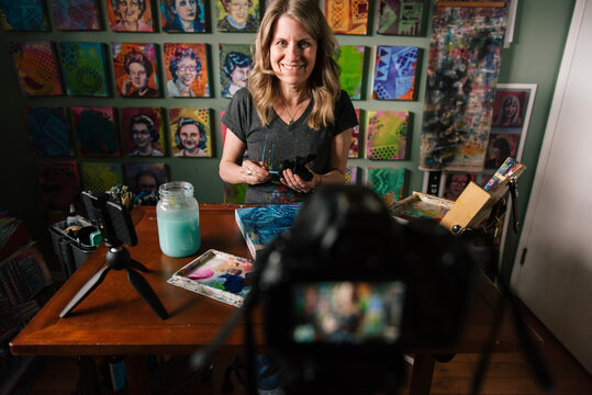 Portrait Of Mature Woman In Art Studio