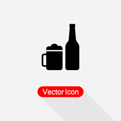 Beer Mug Icon, Beer Icon Vector Illustration Eps10