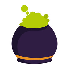 happy halloween, black cauldron with spell potion trick or treat celebration