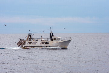 Trawl boat returning to port
