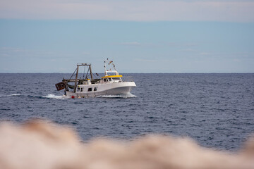 Trawl boat returning to port