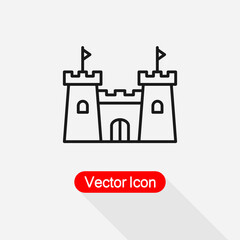 Medieval Castle Tower In A Round Frame Icon Vector Illustration Eps10