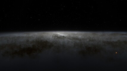 Stars in sky, starry night starlight shine of milky way, space cosmic background, starry background 3d render