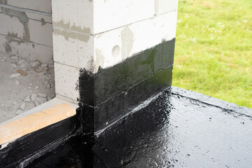 the terrace is covered with a layer of waterproofing mastic