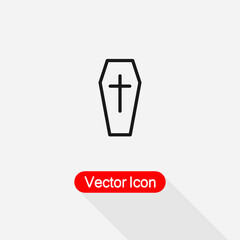 Coffin Icon, Halloween Coffin Icon Vector Illustration Eps10