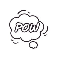 pow cloud bubble line style icon vector design