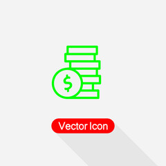 Coins Icon, Money Icon, Finance Icon Vector Illustration Eps10