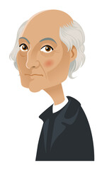 Caricatura Miguel Hidalgo Y Costilla, padre de la patria, independentista de México.