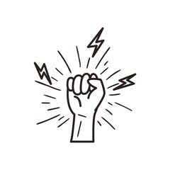 fist hand line style icon vector design