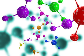 Atomic Particle 3D Illustration