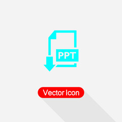 Download PPT File Icon Download Document Icon Vector Illustration Eps10