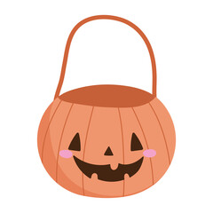 happy halloween, pumpkin shaped bucket, trick or treat celebration