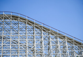 Fototapeta premium old vintage wooden roller coaster