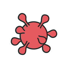 Covid 19 virus line and fill style icon vector design