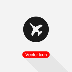 Obraz premium Fighter Plane Icon, Plane Icon Vector Illustration Eps10