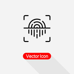 Fingerprint scan Icon, Biometric Fingerprint Icon Vector Illustration Eps10
