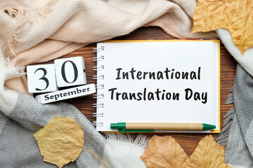 International Translation Day of autumn month calendar september