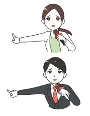 悲しみながら現場に向かうリポーター　上半身