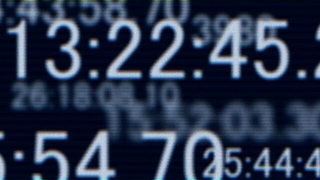 沢山のカウンター　数字　タイマー　時間　デジタル時計　バグ