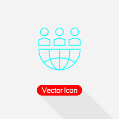 Global Partnership Business Icon Vector Illustration Eps10