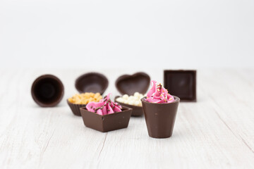 chocolate candy on a white background