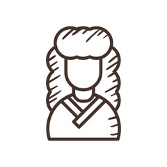 law judge man line style icon vector design