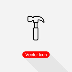 Hammer Icon, Carpenter Hammer Icon Vector Illustration Eps10