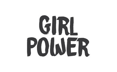 Girl power quote lettering. Calligraphy inspiration graphic design typography. Hand written card. Simple vector Female sign.