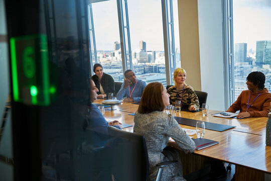 Business people talking in conference room meeting