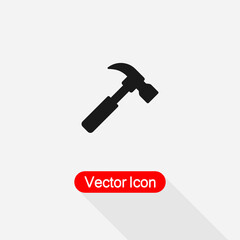 Hammer Icon, Carpenter Hammer Icon Vector Illustration Eps10