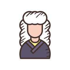 law judge man line and fill style icon vector design