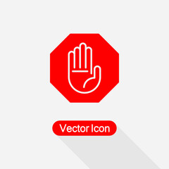 Obraz premium Hand Icon, Palm Symbol Hand Stop Icon, Hand Icon Vector Illustration Eps10