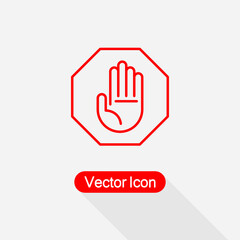 Hand Icon, Palm Symbol Hand Stop Icon, Hand Icon Vector Illustration Eps10